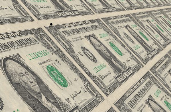 Tiled sheet of $1 Bills